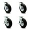 Service Caster 8 Inch Black Pneumatic Wheel Caster Swivel with Swivel Locks 2 with Brakes, 4PK SCC-100S280-PNB-BSL-2-TLB-2 - alternate 1